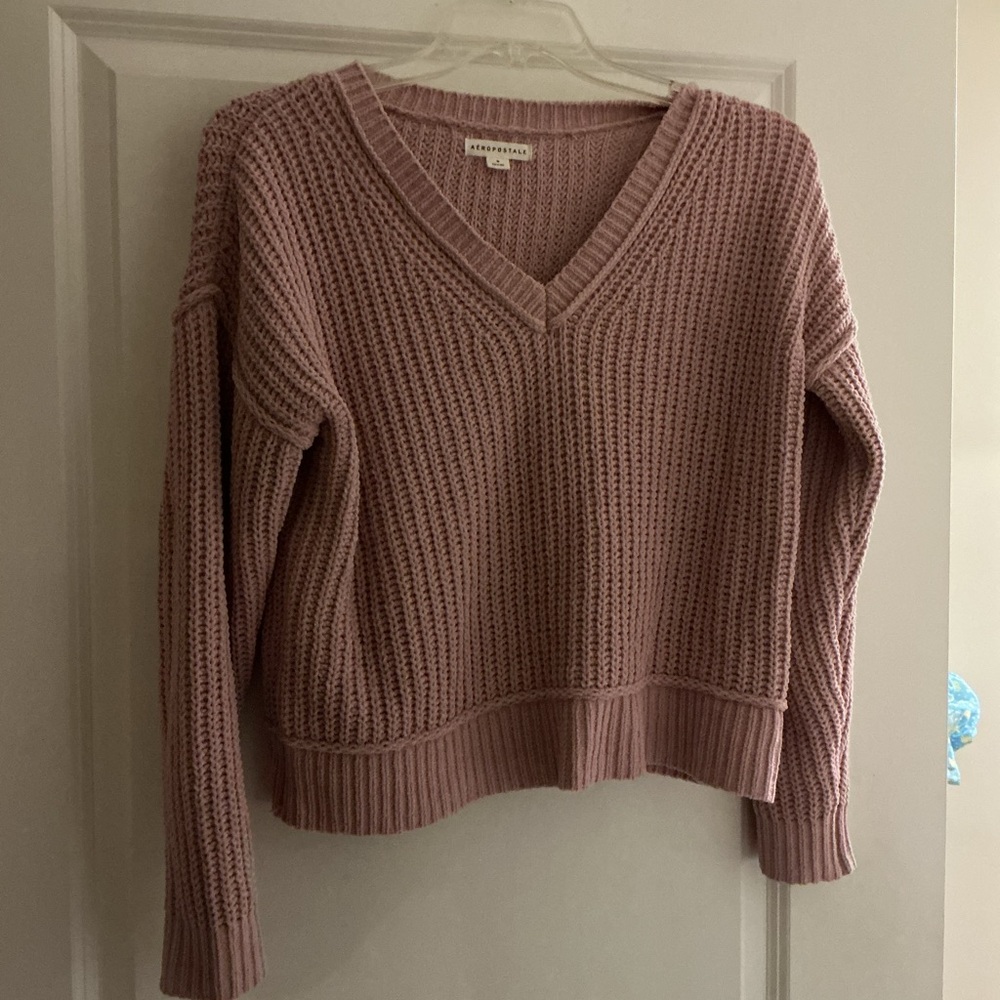 Aeropostale Dusty Pink V-Neck Sweater
